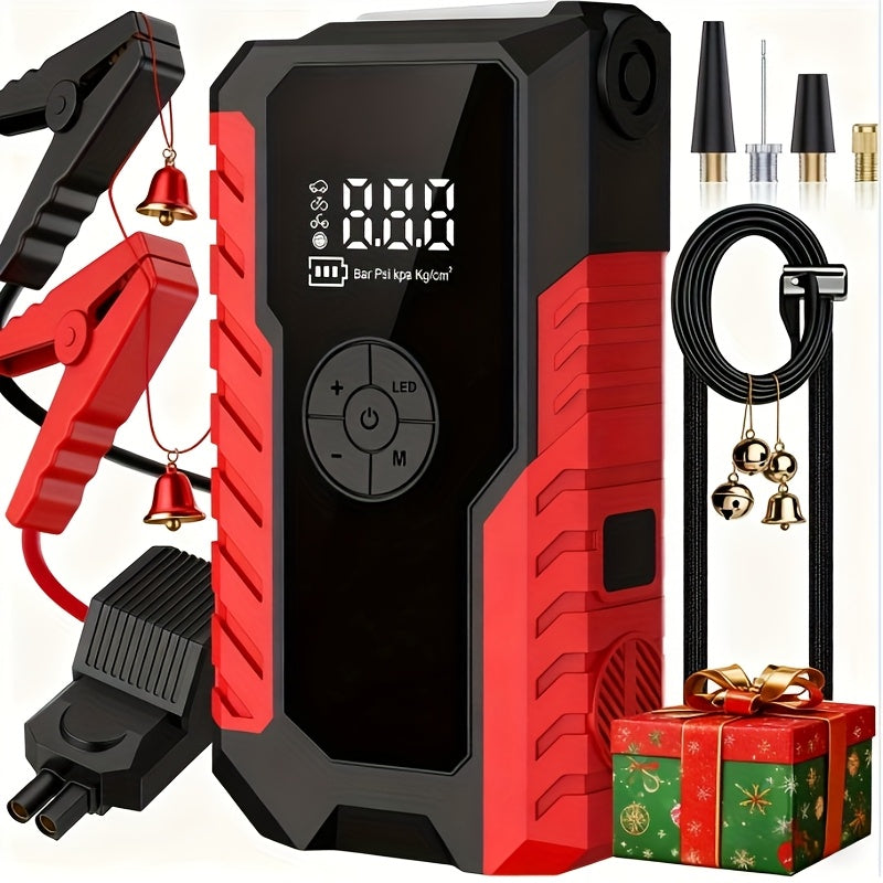 Portable 12V Car Jump Starter | Battery Charger & Air Pump with LED Display