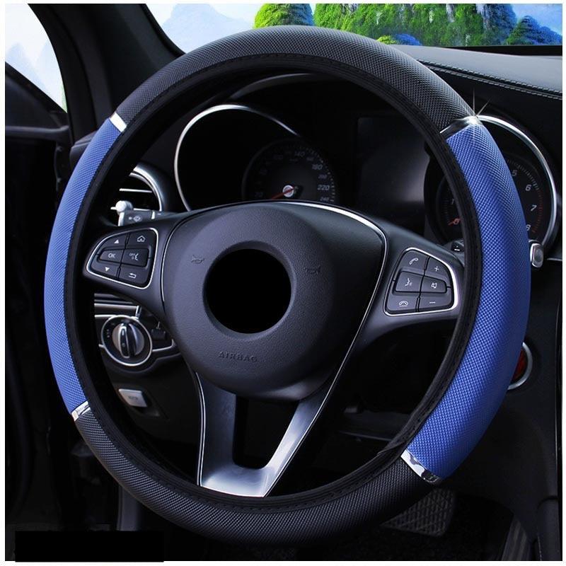 38CM Microfiber Leather Steering Wheel Cover | Anti-Slip, Breathable, Universal Fit