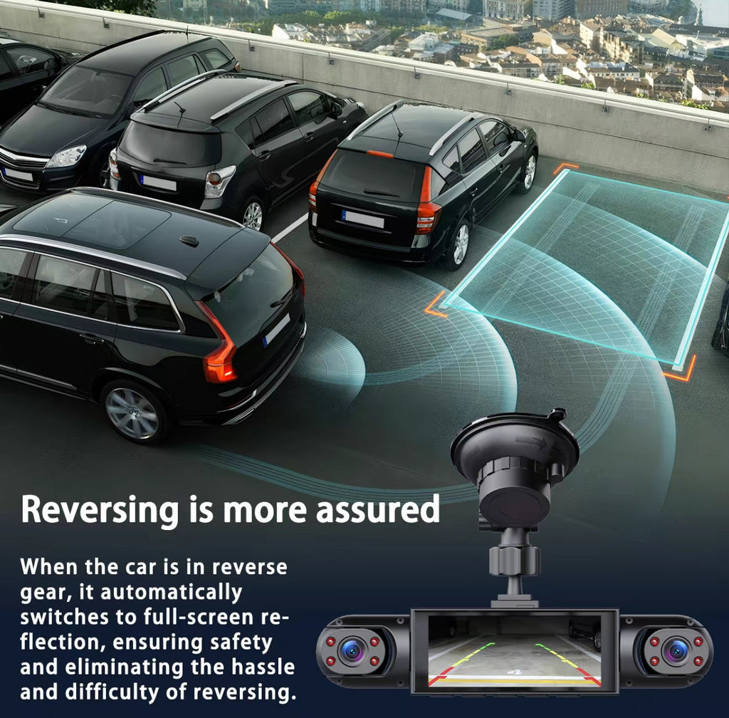 FullScope 4-Way Dash Cam | 360° Vehicle Coverage