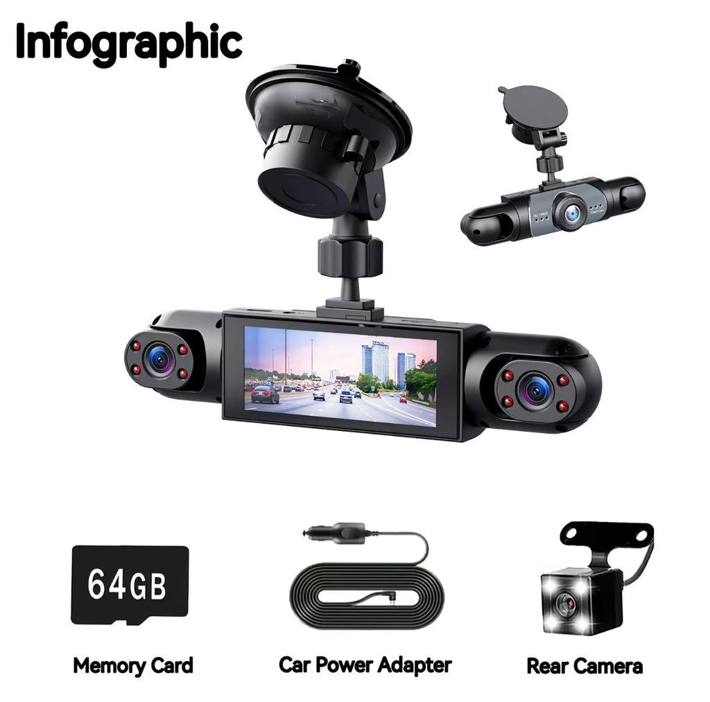 FullScope 4-Way Dash Cam | 360° Vehicle Coverage