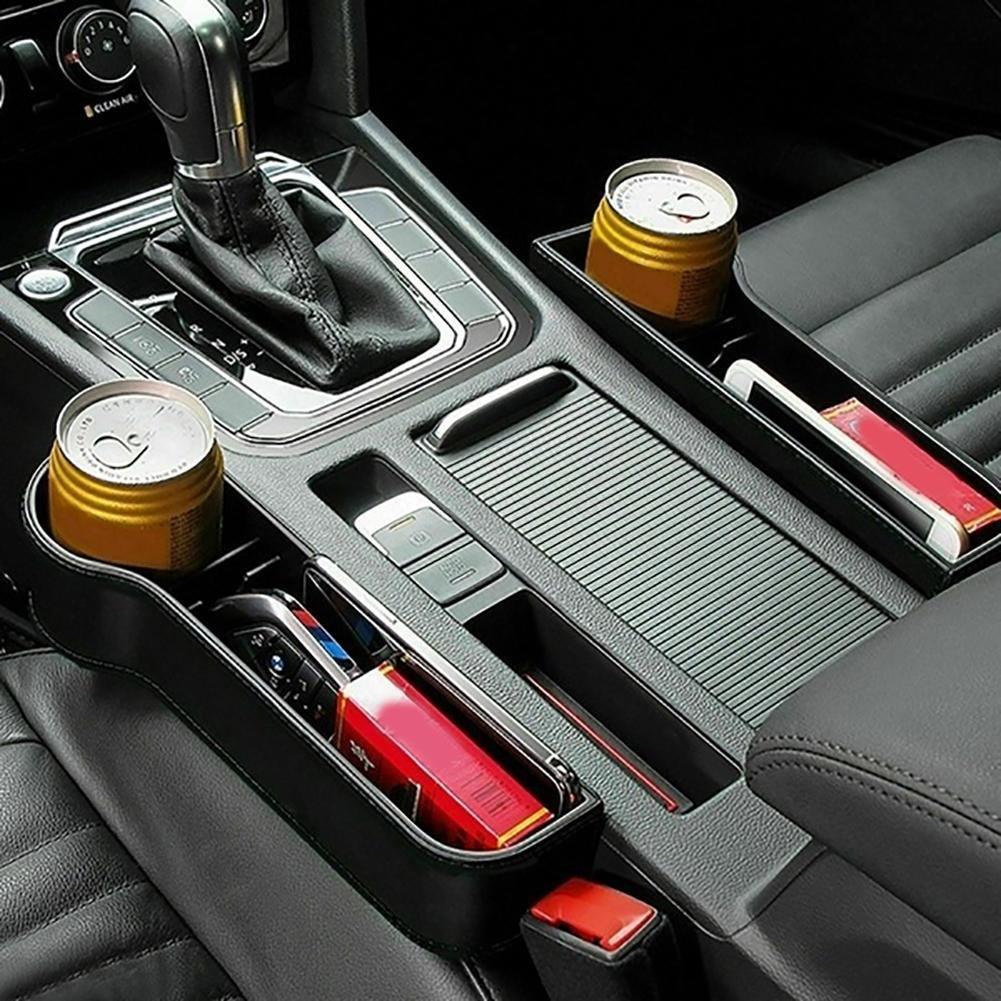 Car Seat Crevice Organizer | Cup & Phone Holder Storage Box