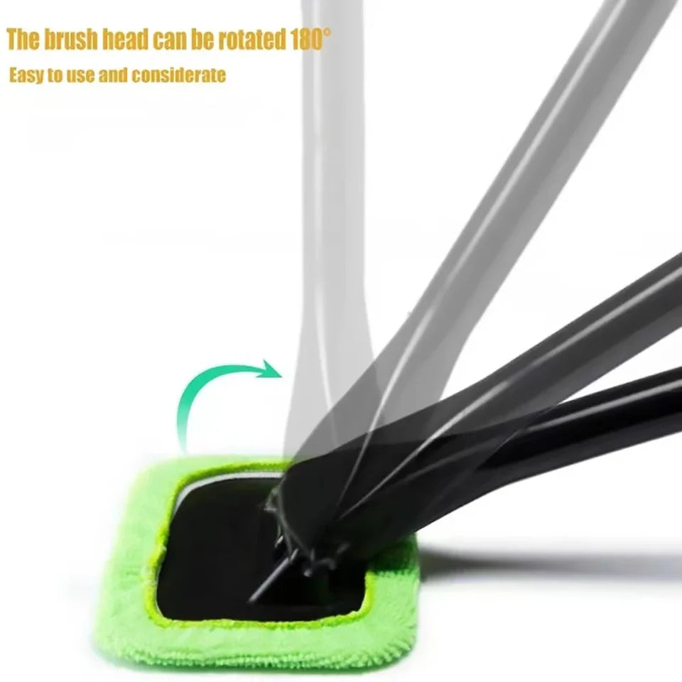 Car Window Cleaner Brush Kit | Long Handle Windshield Cleaning Tool