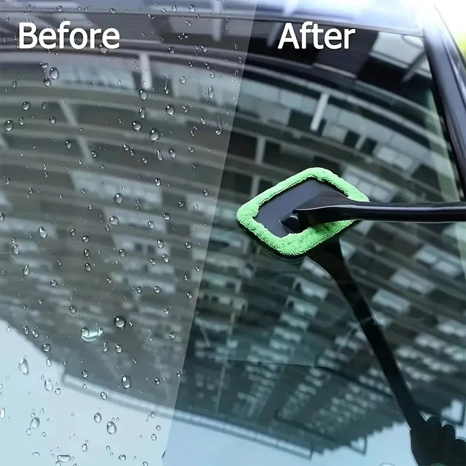 Car Window Cleaner Brush Kit | Long Handle Windshield Cleaning Tool