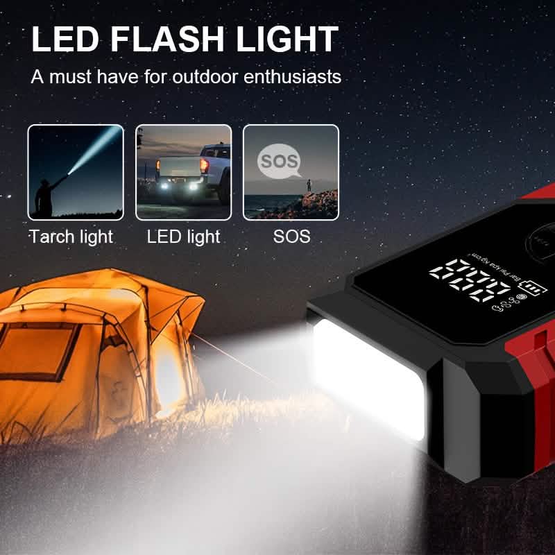 Portable 12V Car Jump Starter | Battery Charger & Air Pump with LED Display