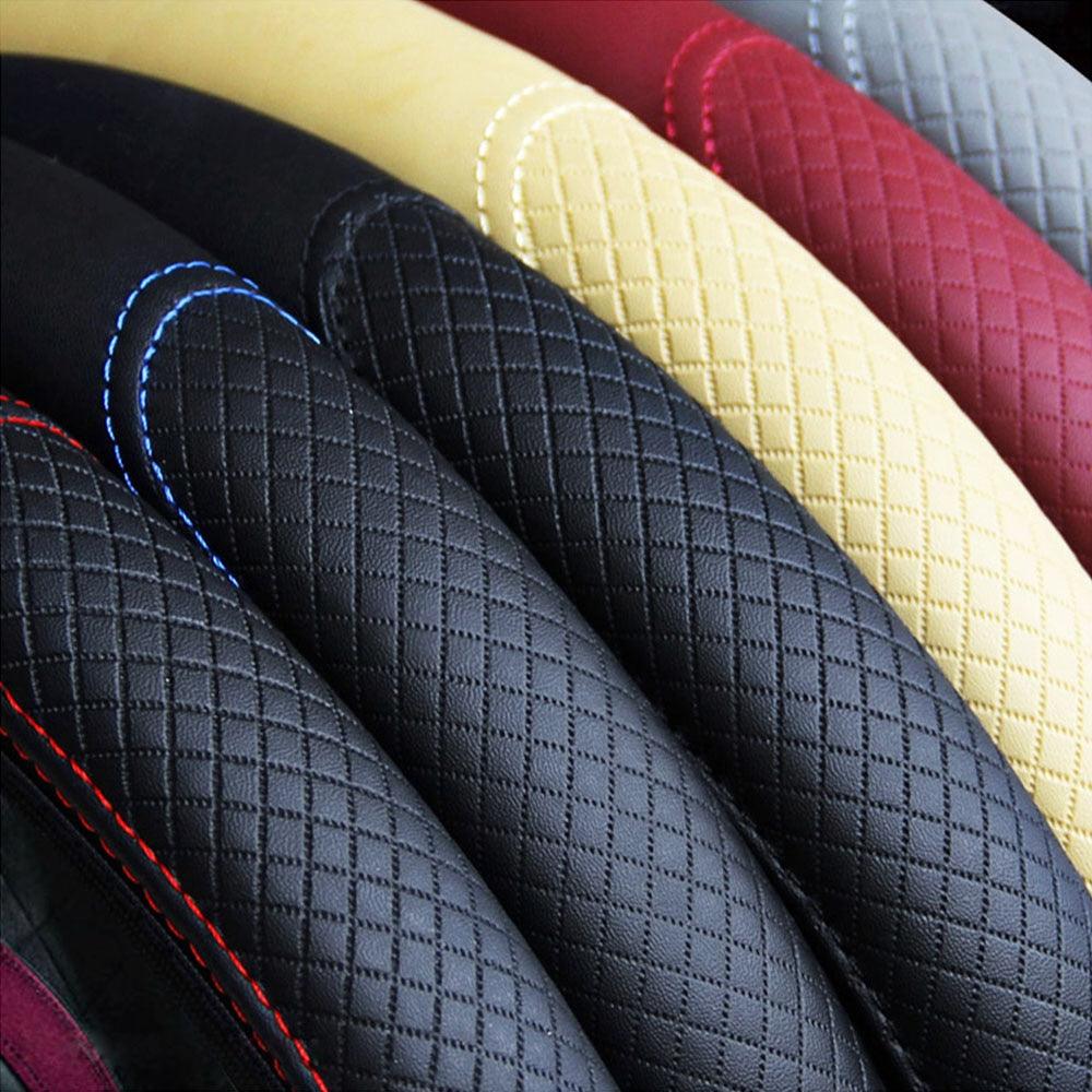Universal Embossed Leather Steering Wheel Cover | Anti-Slip, Breathable