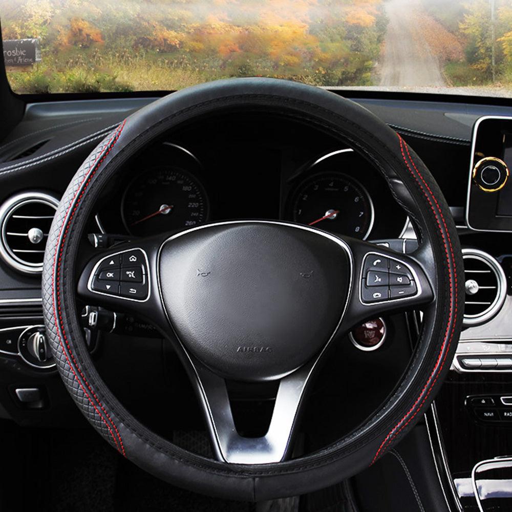 Universal Embossed Leather Steering Wheel Cover | Anti-Slip, Breathable