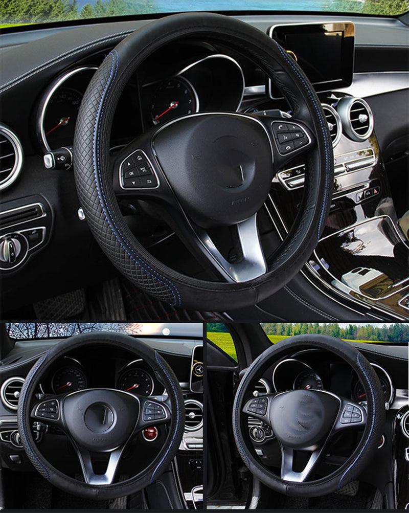 Universal Embossed Leather Steering Wheel Cover | Anti-Slip, Breathable