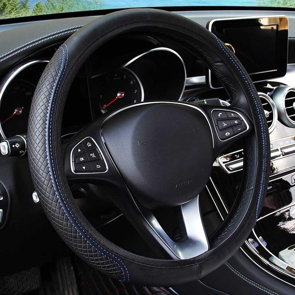 Universal Embossed Leather Steering Wheel Cover | Anti-Slip, Breathable