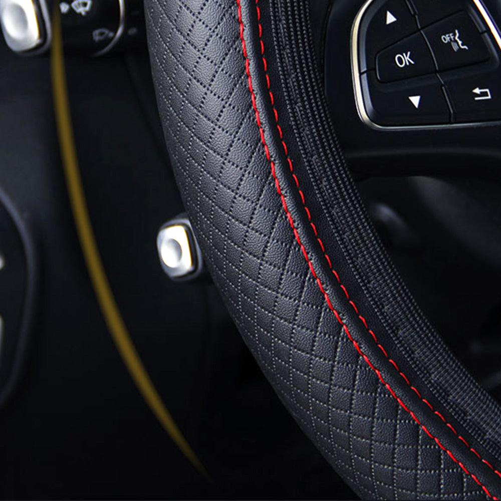 Universal Embossed Leather Steering Wheel Cover | Anti-Slip, Breathable